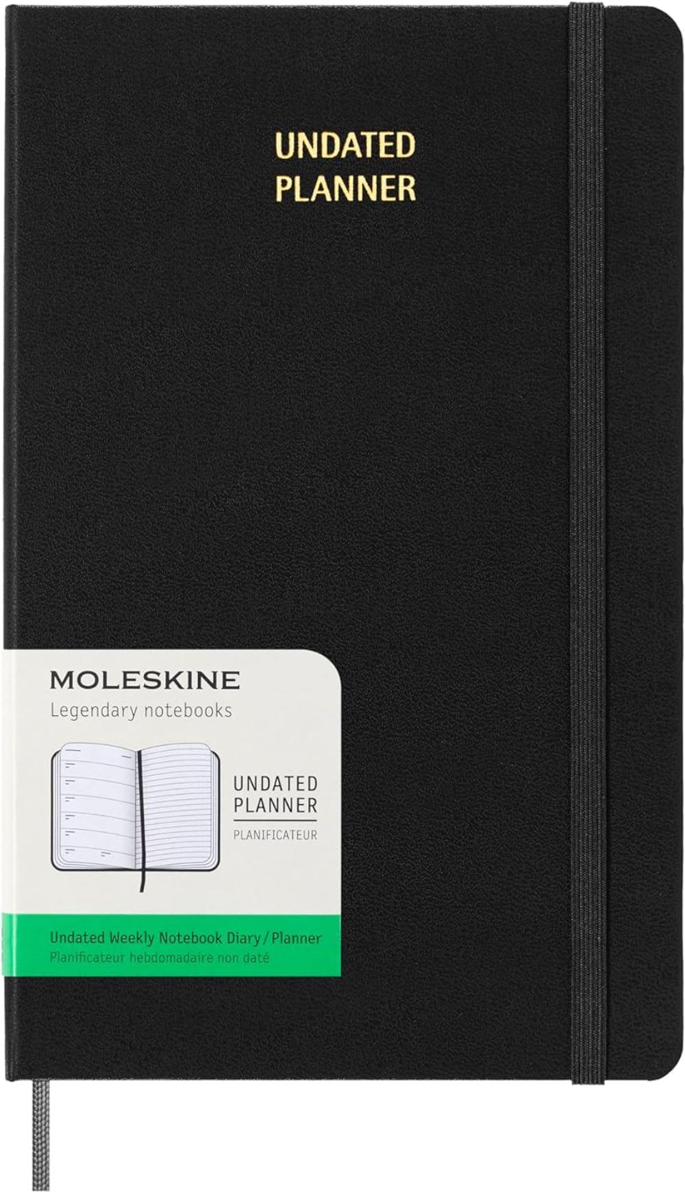 UNDATED WEEKLY LARGE BLACK PLANNER