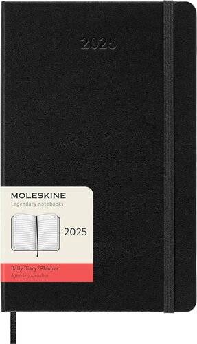 12 MONTHS DAILY LARGE BLACK HARD COVER PLANNER