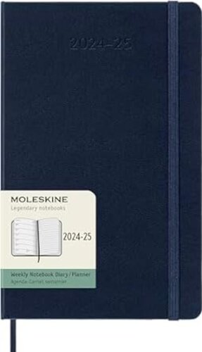 18 MONTHS 2024-2025 WEEKLY LARGE BLUE HARD COVER PLANNER